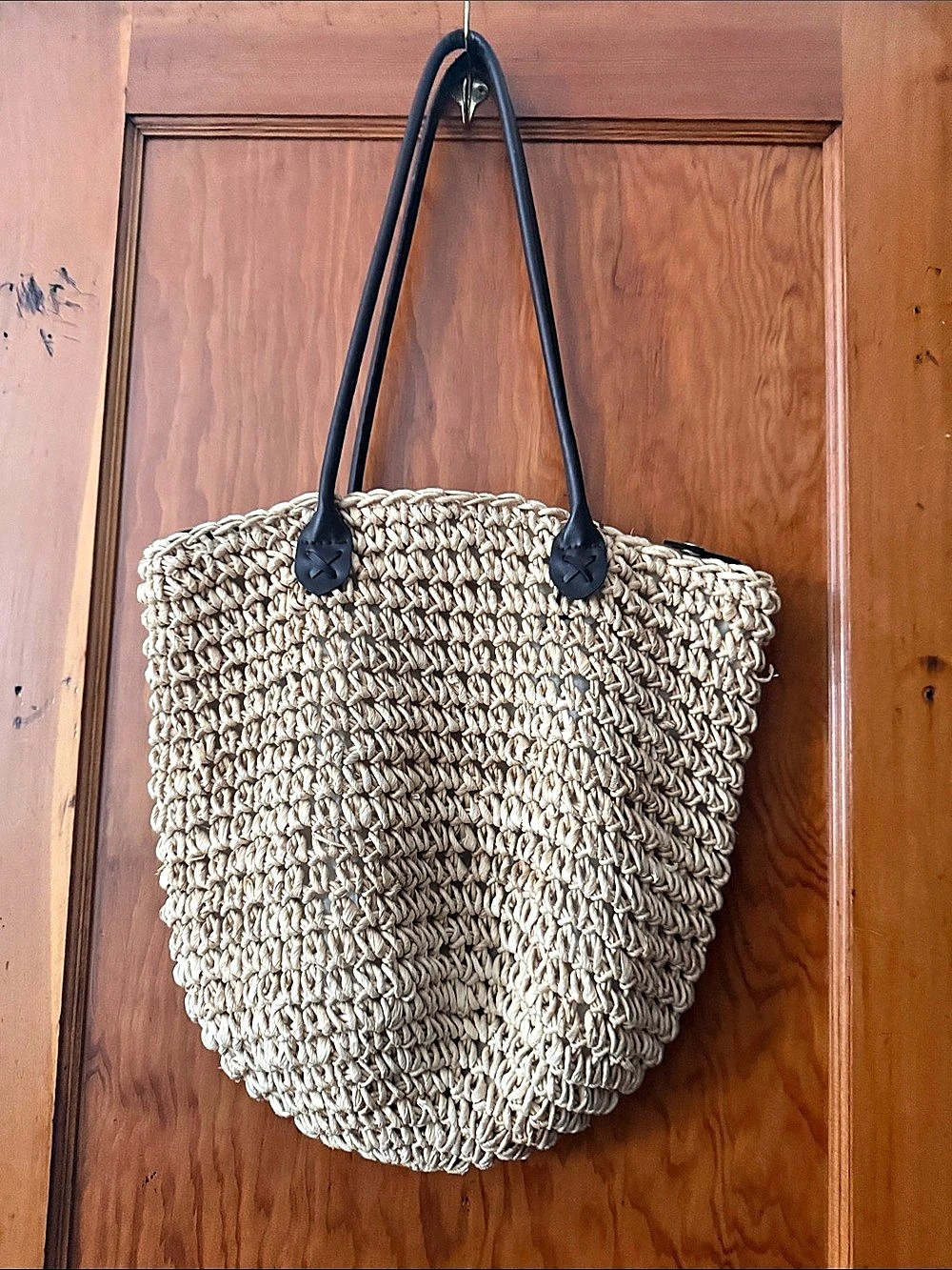 Woven Tote Bag in Brown Like New